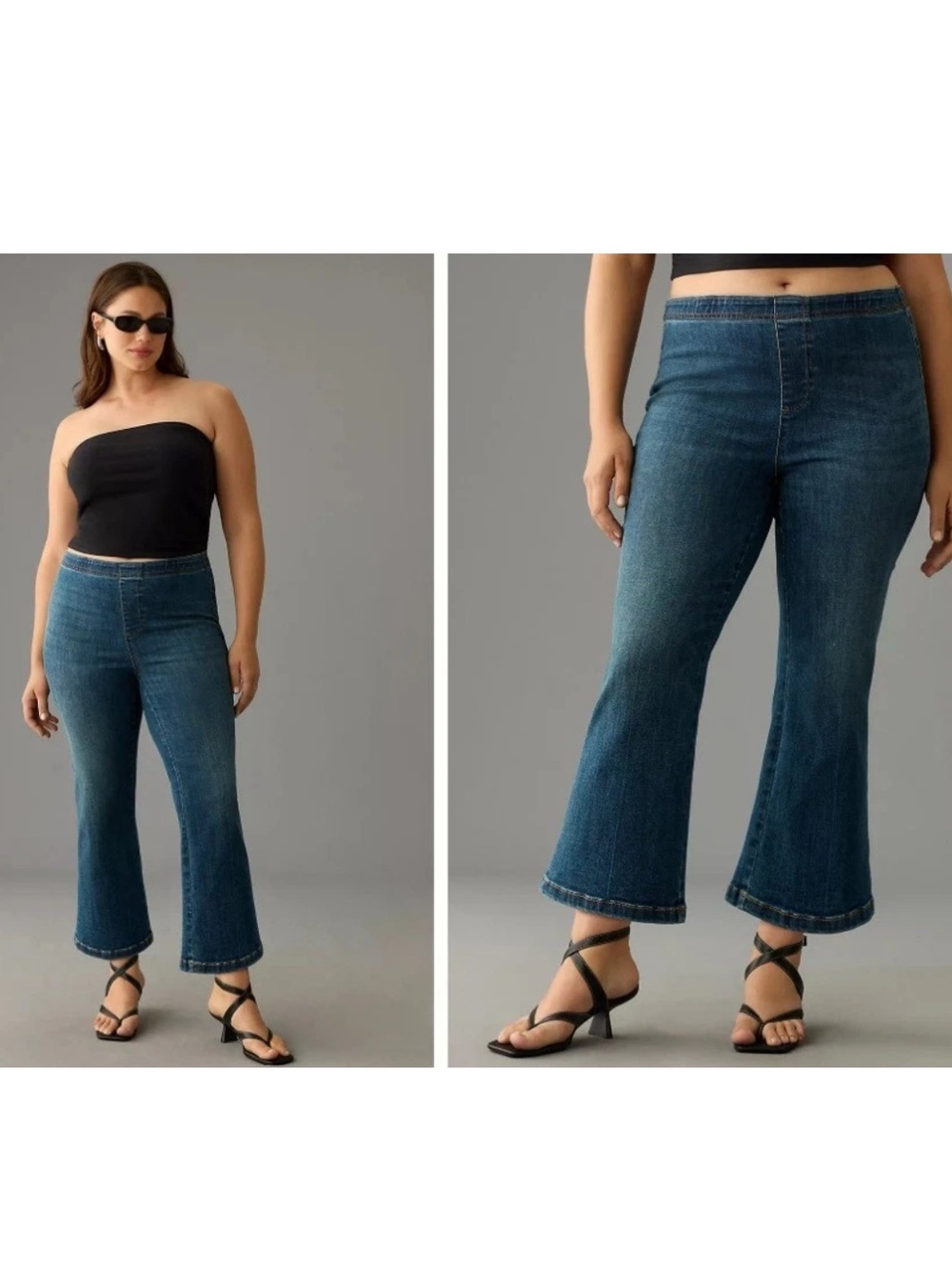 Anthropologie Pilcro High Rise Pull On Crop Flare Jeans Women's Boho